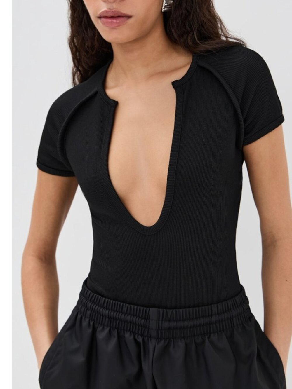 NWT: Christopher Esber Concave Tee Bodysuit  Concave Tee Bodysuit Black